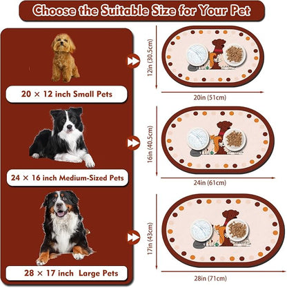 Dog Food Mat 20''x12'', Small Pet Feeding Mat, Non-Slip Rubber Pet Food Mat - Image 3