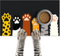 Cute Animal Paw Pet Food Mat Non Slip Spill Proof Feeding Pad by HOMETITUTE