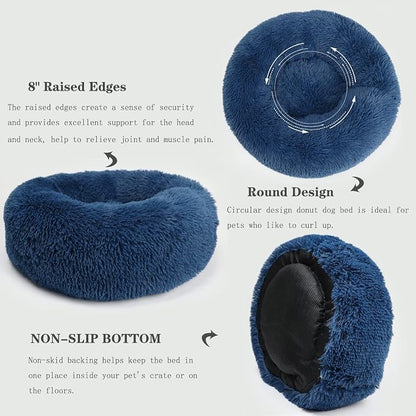 Calming Donut Dogs Beds for Small Dogs Washable, 23inch Plush Round Pet Bed for - Image 3