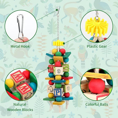 Rypet Wood Bird Chewing Toy for Cage, Wooden Birds Cage Toys for Helping Trim - Image 5