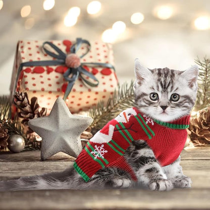 Dog Christmas Sweater Cute Snowman Puppy Cat Costume Boy Girls Xmas Holiday Pet - Image 7