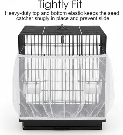 Bird Cage Seed Catcher, Universal Adjustable Birds Cages Cover Net Liner - Image 7