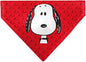 Peanuts Pet Bandana Peanuts Snoopy Face and Profile Pose Reds Slip On Collar by Buckle-Down