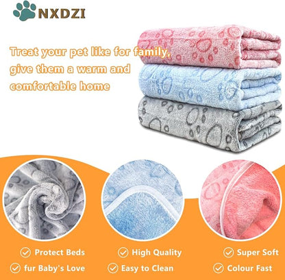 3 Pack Dog Blankets for Small Dogs, Soft Pet Blankets for Cat、Rabbit、Guinea Pig - Image 2