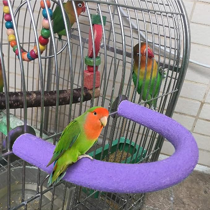 2Pcs 6.1Inch Purple U Shape Rough-surfaced Sands Stick Bird Perches Bird Cage - Image 5