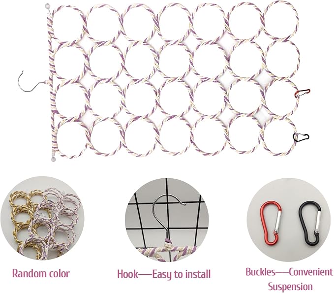 BNOSDM 4 Packs Bird Hemp Rope Net Swing Climbing Rope Net - Image 4