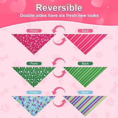 Valentines Dog Bandana St Patricks Day and Easter Dog Bandana Small 3PCS - Image 7