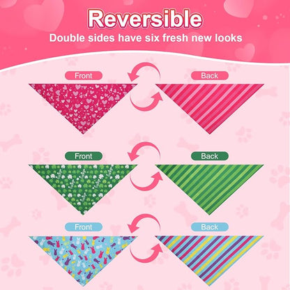 Valentines Dog Bandana St Patricks Day and Easter Dog Bandana Large 3PCS - Image 7
