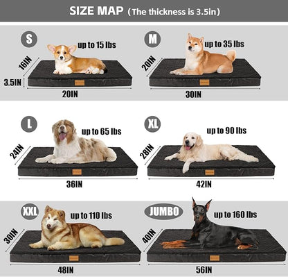 Patas Lague Orthopedic Dog Bed Large Sized Dog 36''X24'', Soft Waterproof Egg - Image 5