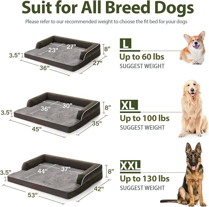 Orthopedic Dog Beds for Large Sized Dogs, Waterproof Egg Crate Foam Large Dog - Image 6