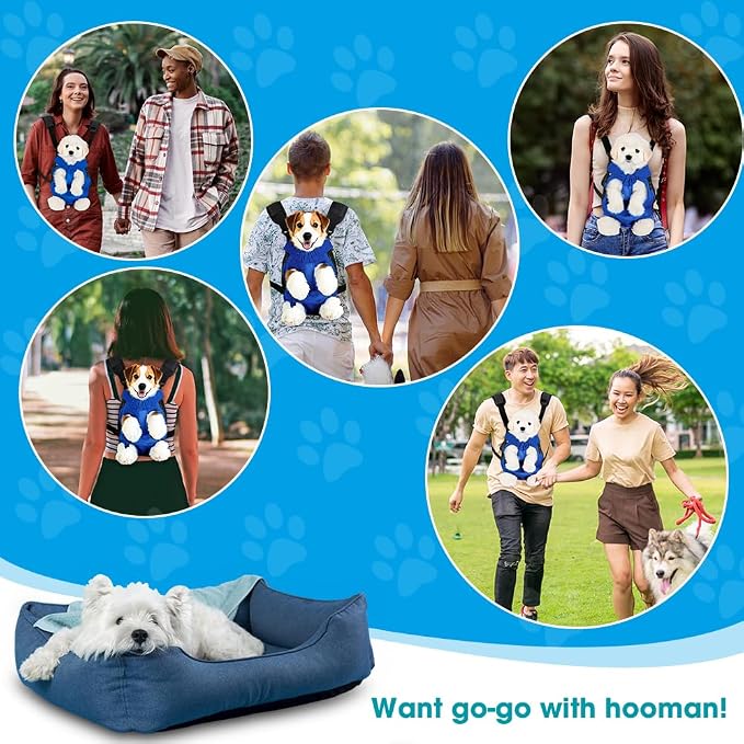 Dog Backpack Carrier, Adjustable Pet Front Carriers, Legs Out Carrying Sling - Image 9
