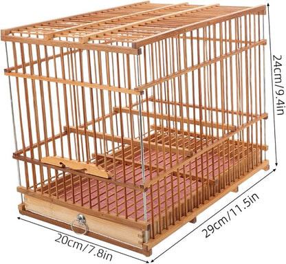 Hemoton Portable Lightweight Bamboo Bird Cage - Image 9