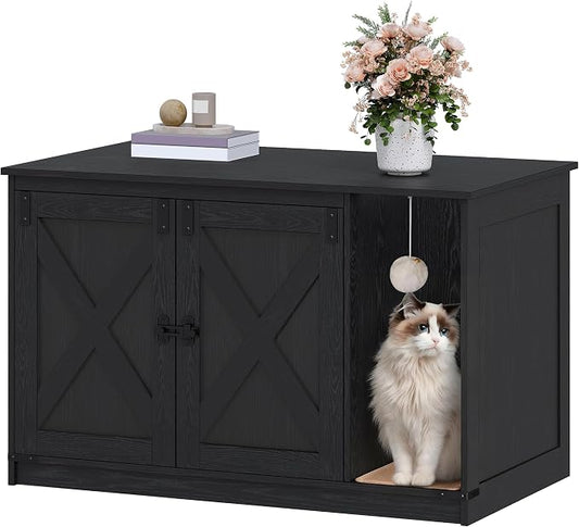 Cat Litter Box Enclosure, Hidden Litter Box Cabinet Furniture by Hzuaneri