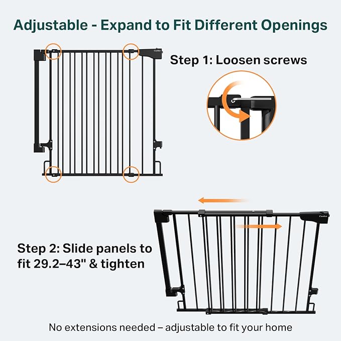 Cumbor 2 Pack 29.2-43" No Bottom Bar Baby Gate - Image 4