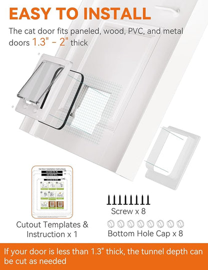 LIBBEPET Cat Door Interior Door, Indoor Cat Doors, Large Pet Doors - Image 6
