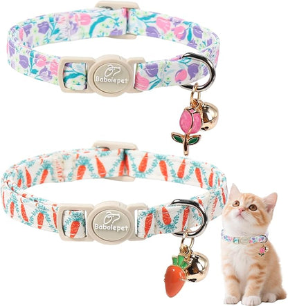 2 Pack Cute Cat Collars by Babolepet