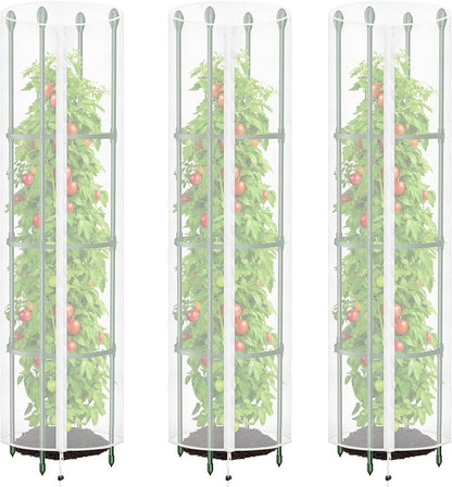 3 Pcs Round Tomato Cage Bird Netting Plant Cover, Trellis Plants by HFYZZ