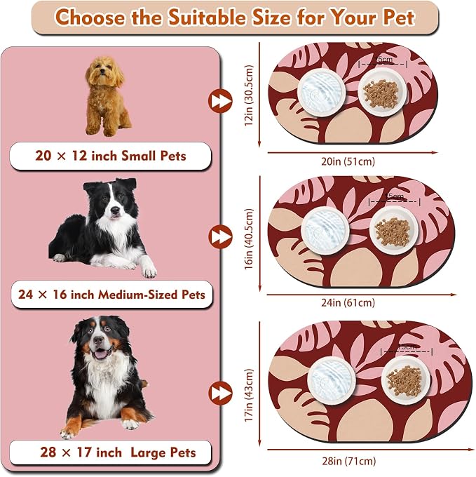 Pet Feeding Mat – 20''x12'' Absorbent Dog Food Mat, Pet Water Mats Protect Floor - Image 4
