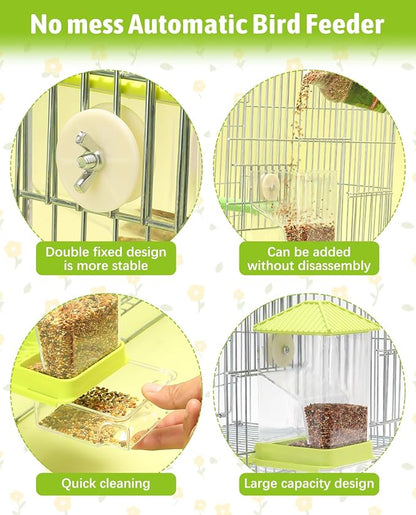 Hamiledyi Automatic Bird Feeder 2 Pcs No Mess Bird Cage Feeder Seed Food - Image 4