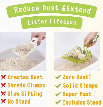 DHXYZZB Cat Litter Scoop, Metal Cat Litter Scooper Kitty Poop Scooper Stand - Image 4
