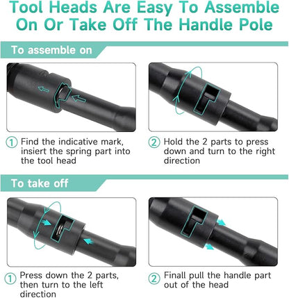 hygger 6-in-1 Aquarium Cleaning Tools, 6 Clean Heads - Image 6