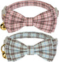 2 Pack Soft Cotton Cat Collars by Ewinoom