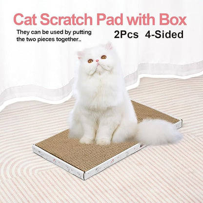 Cat Scratcher Cardboard with Box Durable Corrugate Scratching Kitty Sofa Lounge - Image 6