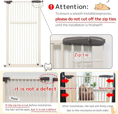 Lumizone Extra Tall Pet Gate 55.12" High Pressure Mounted 50.79"-55.11" Extra - Image 9