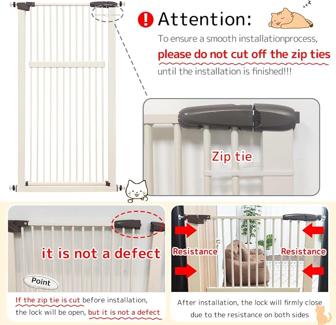 Lumizone Extra Tall Pet Gate 55.12" High Pressure Mounted 30.12"-34.05" Extra - Image 9