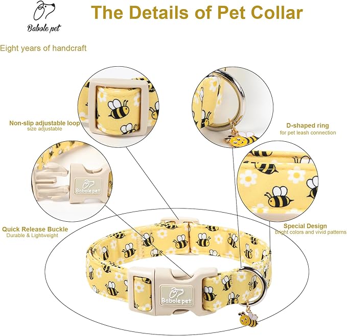 Bee & Daisy Dog Collar for Small Dogs - Image 3