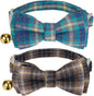 2 Pack Soft Cotton Cat Collars by Ewinoom