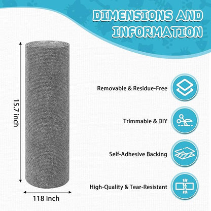 Climbing Cat Scratcher Mat Trimmable Cat Scratching Post Carpet 118’’x15.8’’ - Image 2
