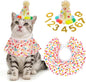 SCENEREAL Cat Birthday Hat & Scarf Costume Set, Pet Birthday Party Supplies by SCENEREAL