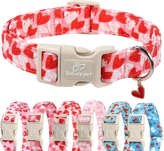 Valentines Dog Collar for Large Dogs by Babolepet