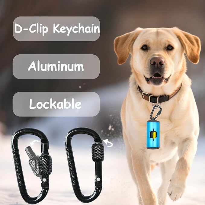 Metal Dog Poop Bag Holder w/Leash Clip|Durable Scratch-Resistant Aluminum|15 - Image 3