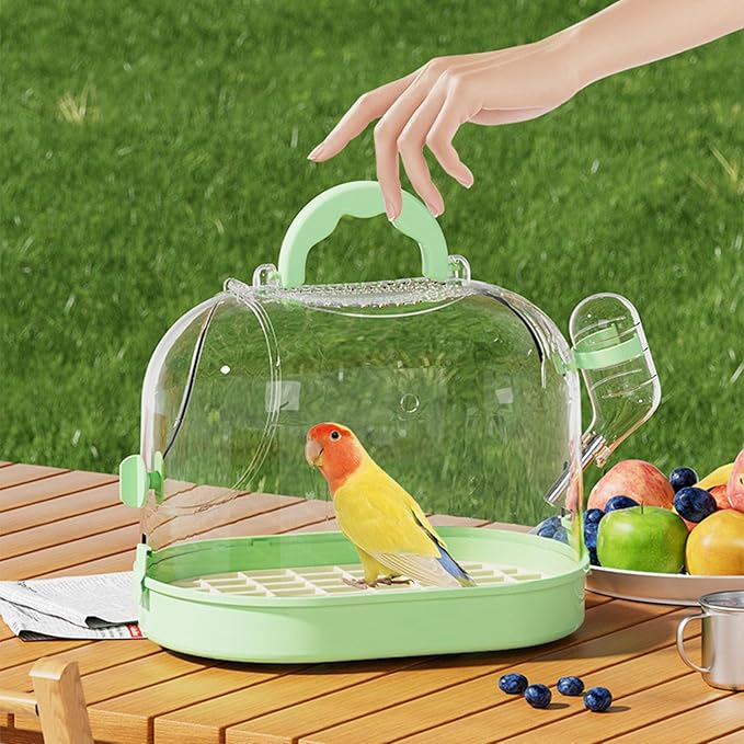 Easy to Carry Bird Cage with Watering Bottle High Ventilated Carriers Travel - Image 2