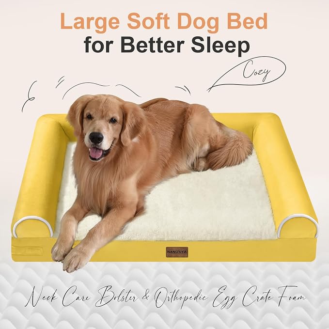 Large Dog Bed Orthopedic Washable: Beds Bolster XL Bed Medium Large Dogs Egg - Image 2