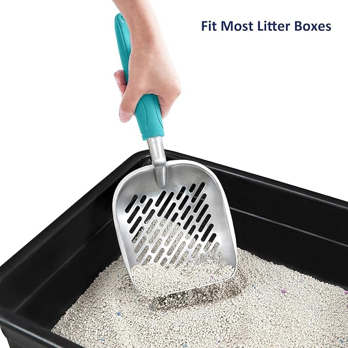 WePet Cat Litter Scoop, Aluminum Alloy Sifter, Kitty Metal Scooper, Deep Shovel - Image 6