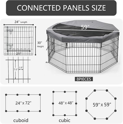 PETIME Foldable Metal Dog Exercise Pen/Pet Puppy Playpen Kennels Yard Fence - Image 3