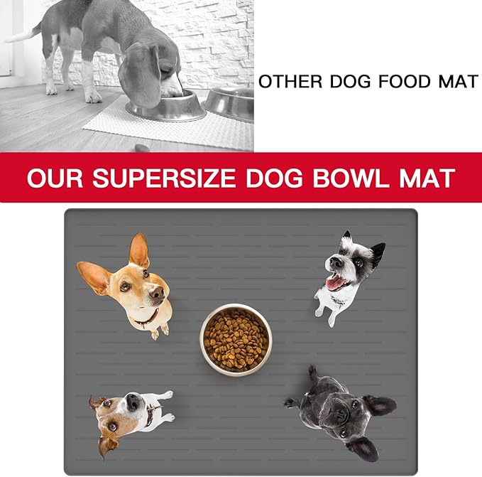 39.4"x29.5" Largest Pet Food Mat, Silicone Dog Mats - Image 7