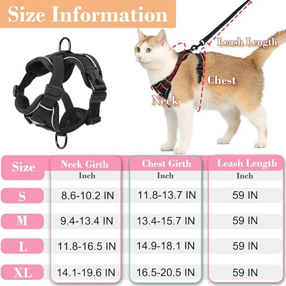 Cat Harness and Leash, Reflective Cat Harness Escape Proof - Image 2