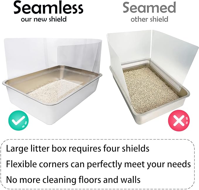 6PCS Cat Litter Box Pee Shields, Transparent Easy Clean Splash Guard - Image 5
