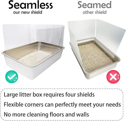 12PCS Cat Litter Box Pee Shields, Transparent Easy Clean Splash Guard - Image 5