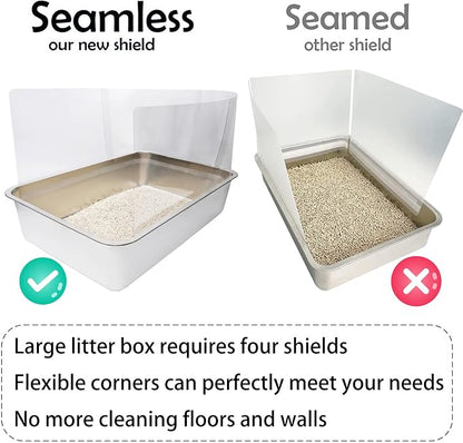 9PCS Cat Litter Box Pee Shields, Transparent Easy Clean Splash Guard - Image 5