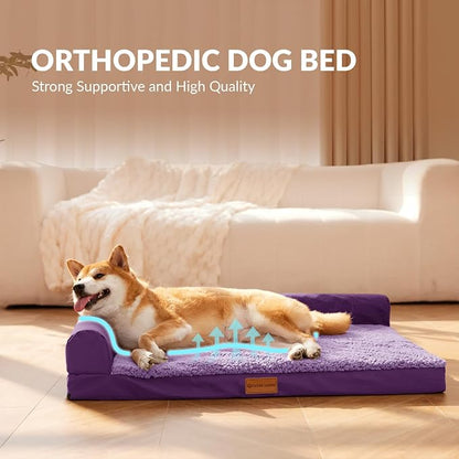 Patas Lague Orthopedic Dog Bed Large Sized Dog 36''X24'', Waterproof L Bolster - Image 3