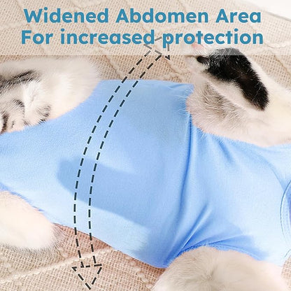 Recovery Suit for Cats After Surgery Soft Breathable Pet Bodysuit E-Collar & - Image 5