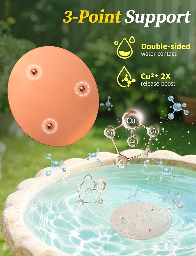Mellbree 2-Pack Bird Bath Copper Disk, 0.6mm Reinforced 99.99% Pure Copper - Image 5
