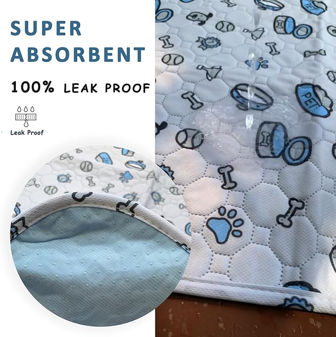 Washable Pee Pads for Dogs, 18x24in Reusable Puppy Pads, Absorbent Whelping Pads - Image 4