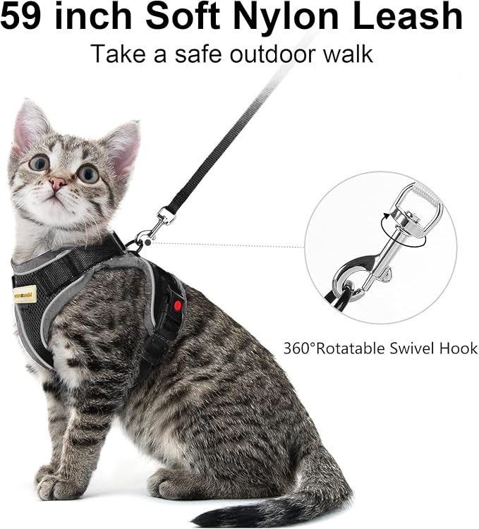 Cat Harness and Leash for Walking, Retractable Cat Harnesses and Leash Set - Image 2
