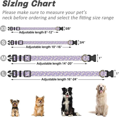 Reflective Dog Collar for Medium Dogs, Cute Flower Theme Adjustable Heavy-Duty - Image 7